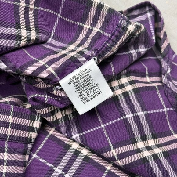 Burberry London Dress Shirt Purple Made in UK Check Logo Cotton 42 16 1/2 Large - Picture 9 of 10